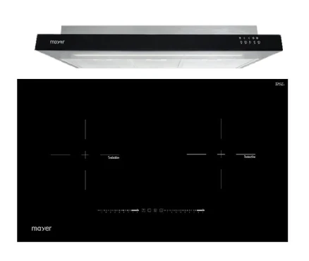 Mayer MMIH752CS 75cm 2 Zone Induction Hob with Slider + MMSI900LEDHS 90cm Semi-integrated Slimline Hood - Image 2