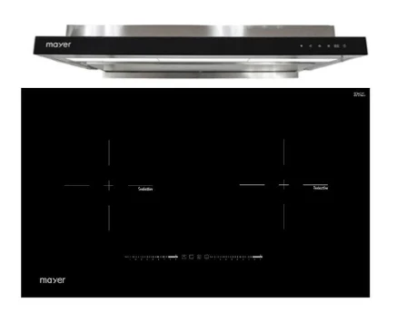 Mayer MMIH752CS 75cm 2 Zone Induction Hob with Slider + MMSI903OT Cm Semi-integrated Hood With Oil Tray - Image 2