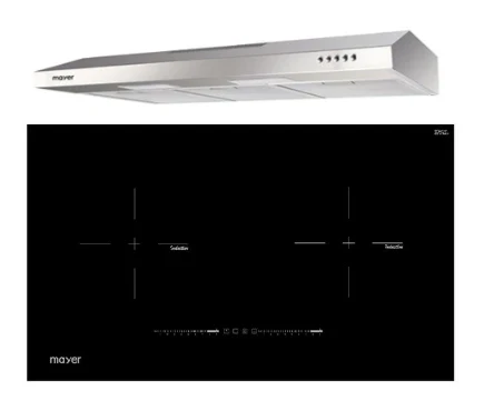 Mayer MMIH752CS 75cm 2 Zone Induction Hob with Slider + MMSL901SM 90 Cm Slimline Hood - Image 2