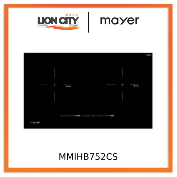 Mayer MMIHB752CS 75cm 2 Zone Hybrid Hob with Slider