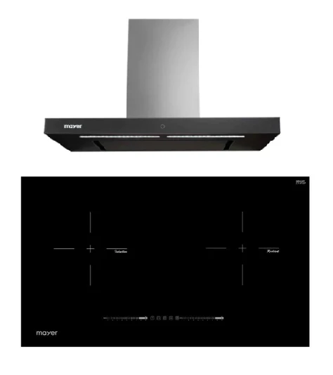 Mayer MMIHB752CS 75cm 2 Zone Hybrid Hob with Slider + MMBCH900I Chimney Hood - Image 2