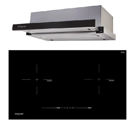 Mayer MMIHB752CS 75cm 2 Zone Hybrid Hob with Slider + MMTH90 Telescopic Hood - Image 2