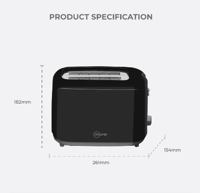 Mayer MMPT206 2 Slice Pop Up Toaster Mmpt-206 (Black) - Image 4