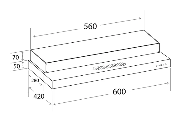 Mayer MMSI600HS 60 Cm Semi-integrated Slimline Hood - Image 3