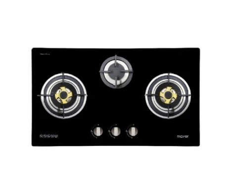 Mayer MMSI900HS-BK/SL 90cm Semi-integrated Hood + MMGH883HI  86 cm 3 Burner Glass Gas Hob - Image 5