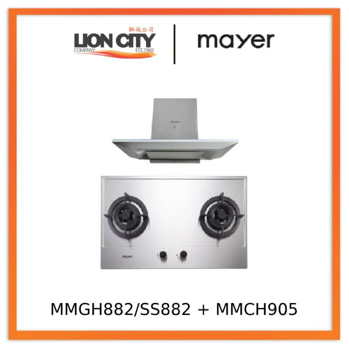 Mayer MMGH882/SS882 Built-In Gas Hob 2 Burners + MMCH905 90cm Chimney Hood - Image 3