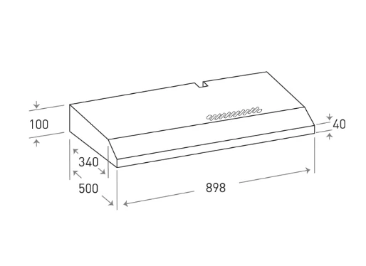 Mayer MMSL902BE 90 Cm Slimline Hood - Image 3