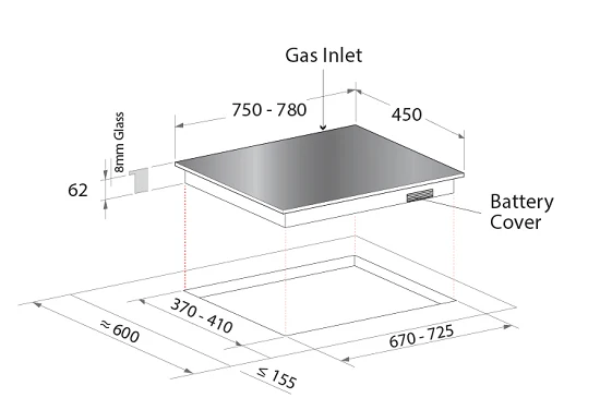 Mayer MMSS772HI 75 cm 2 Burner Stainless Steel Gas Hob - Image 3