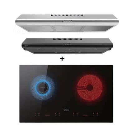 Midea MBI-90F140BK-SG/MBI-90F140SL-SG 90cm Slimline Hood+Midea MBI-IHT261-SG Ceramic Built-in Induction Hob - Image 2