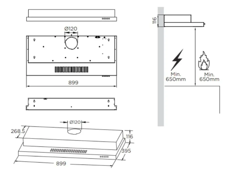 Midea MBI-90F26-SG Built In Range Hood - Image 3