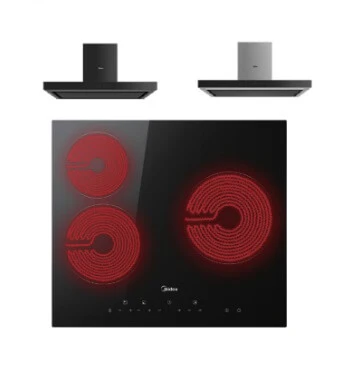 Midea MBI-90M79BK-SG / MBI-90M79SK-SG Chimney Hood+Midea MBI-IHT341-SG Ceramic Induction Hob With 3 Zones - Image 2