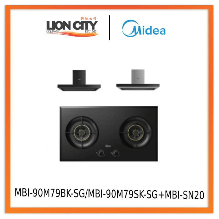 Midea MBI-90M79BK-SG / MBI-90M79SK-SG Chimney Hood + MBI-SN20 2-burner Gas Hob