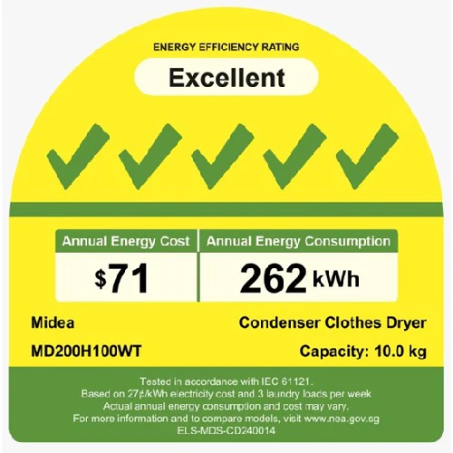 Midea MD200H100W Heat Pump Dryer -10kg - Image 5