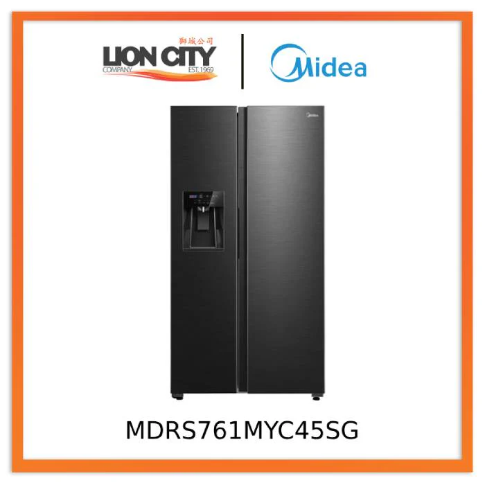 Midea MDRS761MYC45SG 574L Side-by-Side Fridge With Dispenser