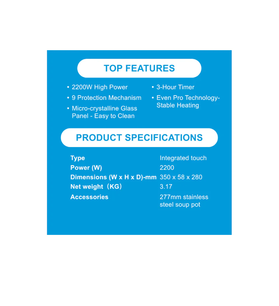 Midea MIC220TPAGBH 2200W Induction Cooker - Image 3