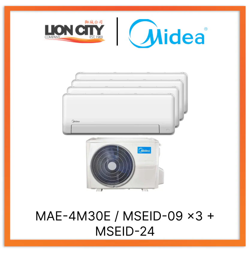 Midea System 4 Aircon (9K X3 + 24K)