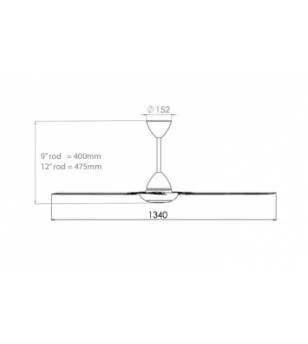 Mistral 60" 3 Blade Basic Ceiling Fan MCF60EB - Image 2
