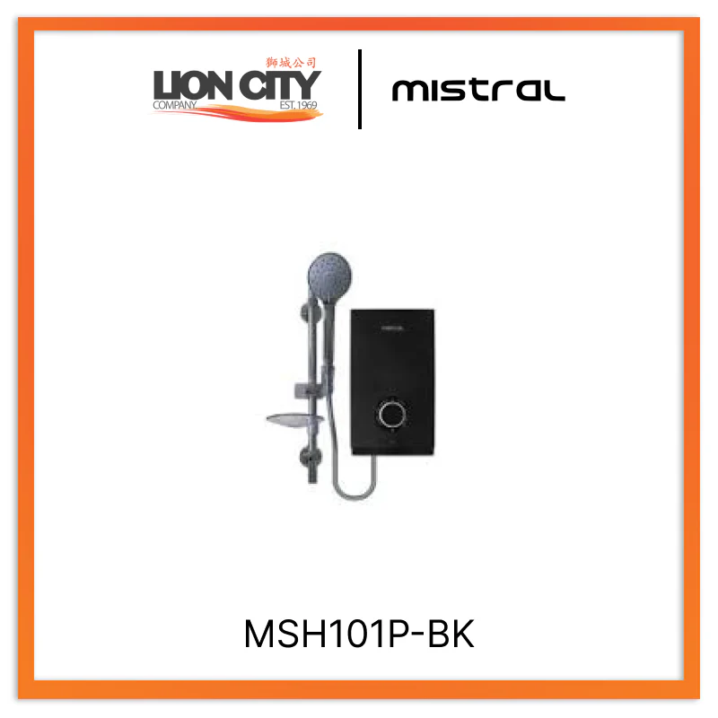 Mistral MSH101P-BK Instant Water Heater Single Control, 3.3kW Black