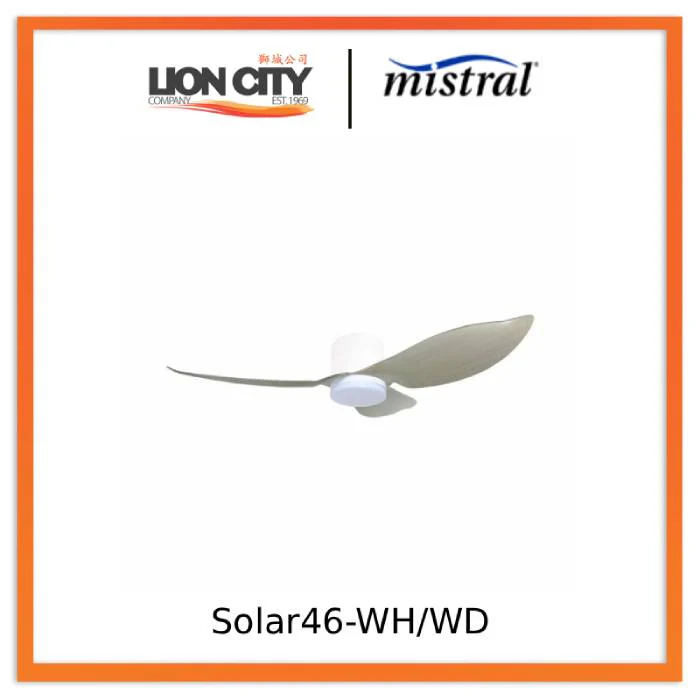 Mistral Solar46-WH/WD Ceiling Fan-46", Huggger, 24W LED White