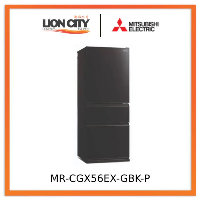 Mitsubishi Electric MR-CGX56EX-GWH-P/GBK-P 450L 3-Door Fridge - Image 3