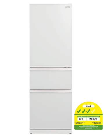 Mitsubishi MR-CGX41ES-GWH-P/GBR-P 266l 3-Door Fridge - Image 2