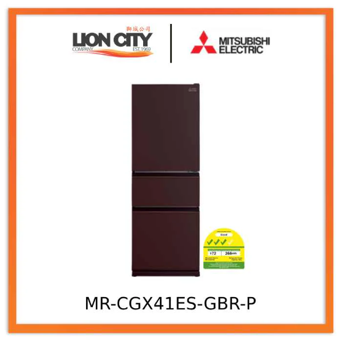 Mitsubishi MR-CGX41ES-GWH-P/GBR-P 266l 3-Door Fridge - Image 5