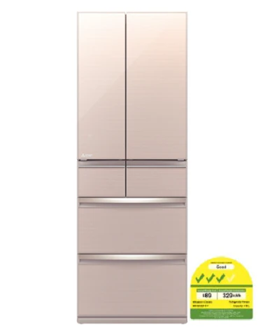 Mitsubishi MR-WX52F-F-P/ BR-P 6-Door Refrigerator (418L) - Image 2