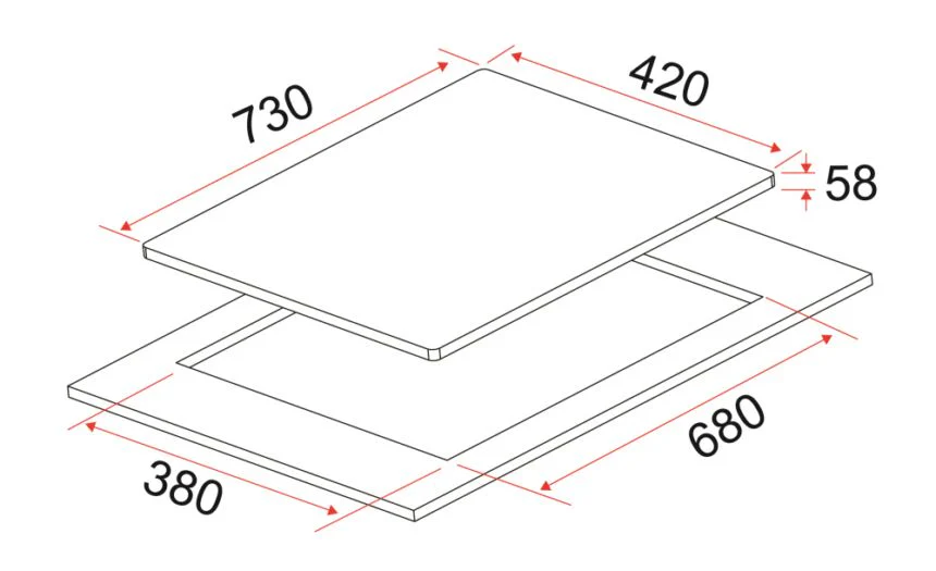EF HB IV 2734 A 70cm Radiant Combi Built-in Induction Hob HBIV2734A - Image 4