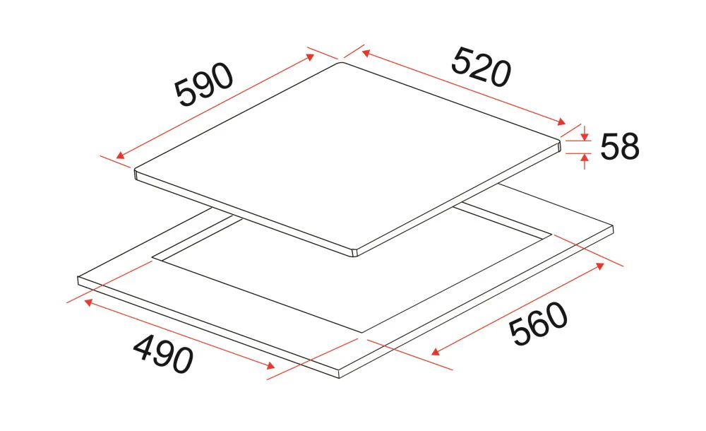 EF HB BI 583 A 60cm Ceramic Built-in Induction Hob HBBI583A - Image 5