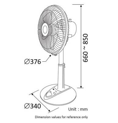 KDK P30KH Living Fan - Champagne Gold - Image 3