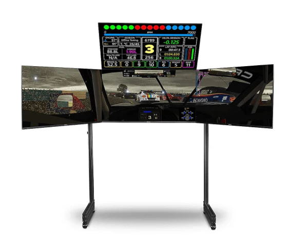 Next Level Racing NLR-E007 Elite Freestanding Overhead/Quad Monitor Stand Add-On Carbon Grey - Image 2