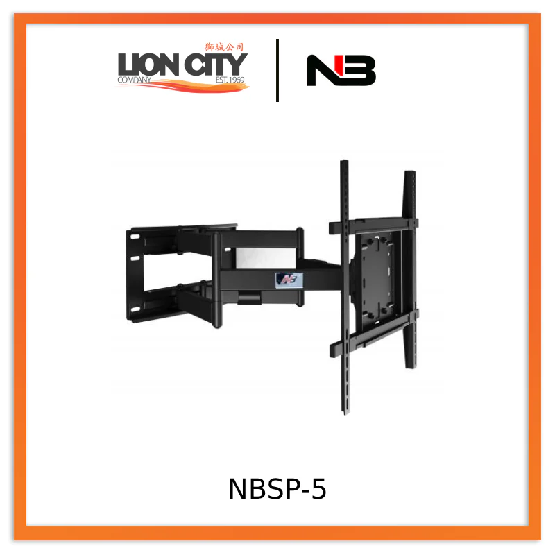 North Bayou NBSP-5 Ultrathin Heavy Duty TV Bracket / Size 75" - 110" TV Mount / Double Arm Swivel Bracket / Full Motion