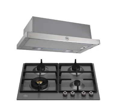 Bertazzoni P604LPROX/NE 60cm Gas Hob + K60TELXA Telescopic Hood - Image 4