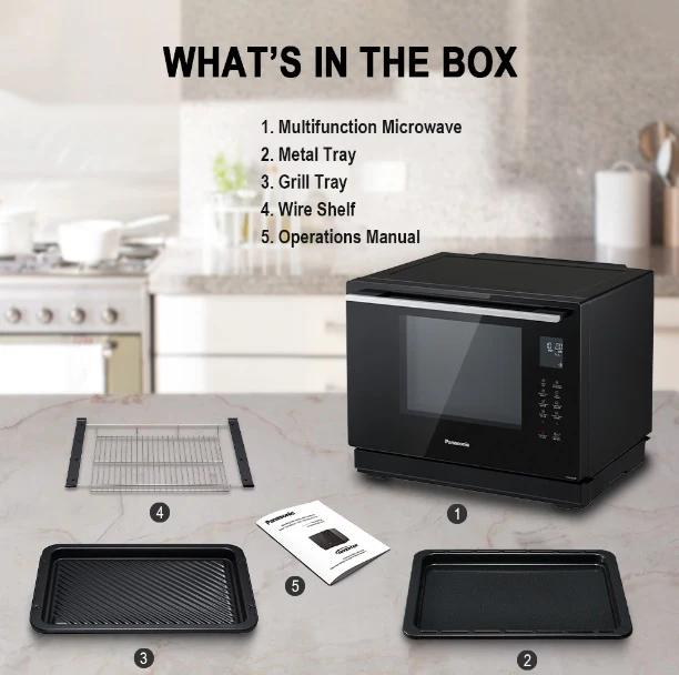 Panasonic NN-CS89LBYPQ 31L Convection Steam Grill Microwave Oven - Image 6