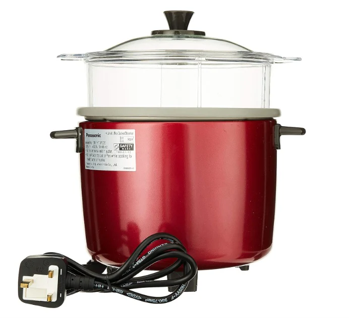 Panasonic SR-Y10FGERSH Conventional Rice Cooker, 1L Capacity, Red - Image 4