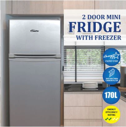 PowerPac PPF170 Mini Fridge 2-Door 170L with Freezer - Image 4