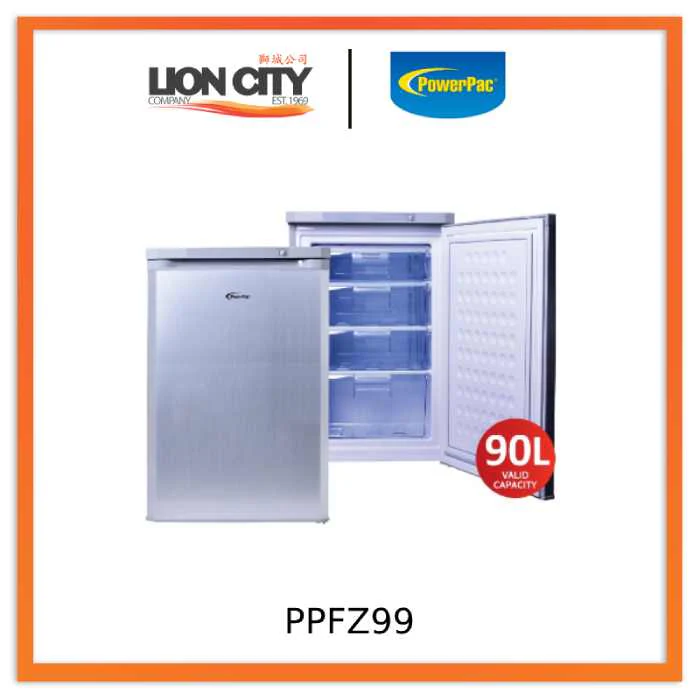 PowerPac PPFZ99 Black/Silver Chest Freezer 90L, Upright freezer, Freestanding Freezer - Image 3