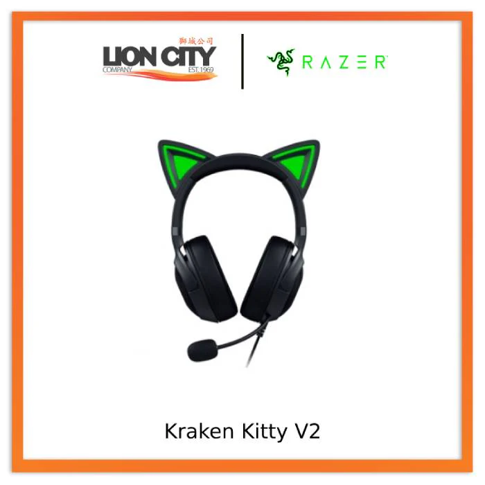 Razer Kraken Kitty V2 Wired USB Headset with RGB Kitty Ears