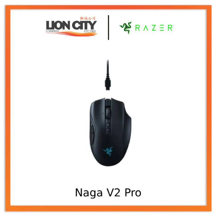 Razer Naga V2 Pro - MMO Wireless Gaming Mouse with HyperScroll Pro Wheel