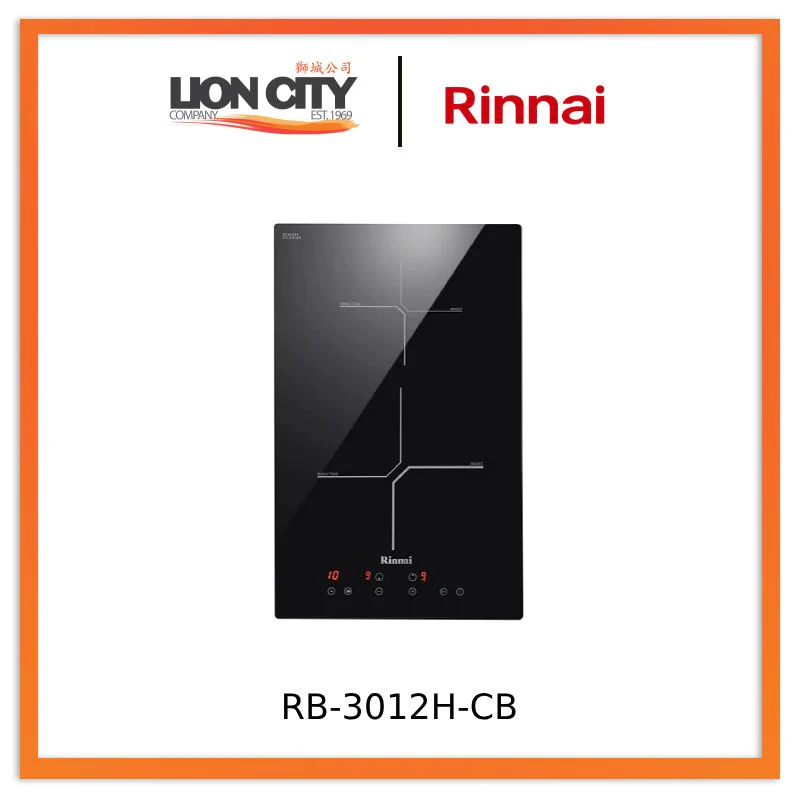 Rinnai RB-3012H-CB 2 zone (30cm) Built-in Induction Hob RB-3012HCB
