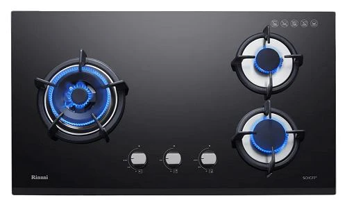 Rinnai RB-73TG 3 Burner Built-In Hob Schott Glass (Black) Top Plate - Image 5