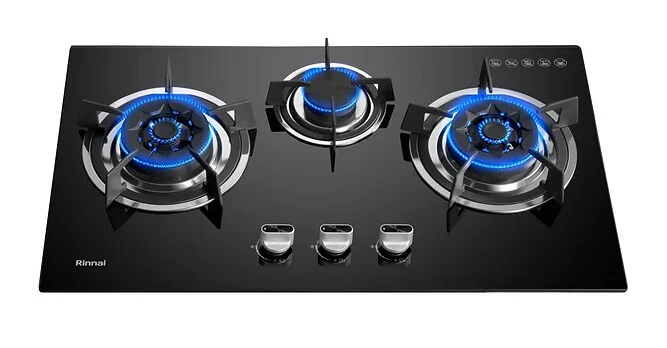 Rinnai RB-783G 3 Burner Built-In Hob Tempered Glass (Black) Top Plate - Image 4