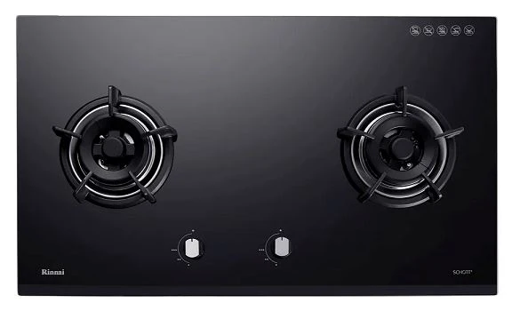Rinnai RB-92G 2 burners Built-in Gas Hob Schott Glass (black) RB92G - Image 2