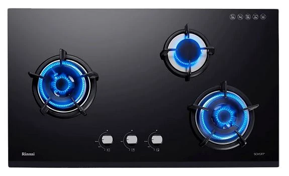 Rinnai RB-93UG 3 Burner Built-In Hob Schott Glass (black) Top Plate RB93UG - Image 4