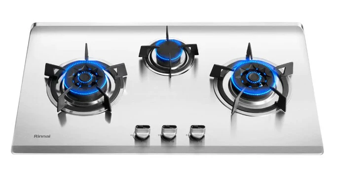 Rinnai-RB-983S 3 Burner Built-In Hob Stainless Steel Top Plate - Image 2