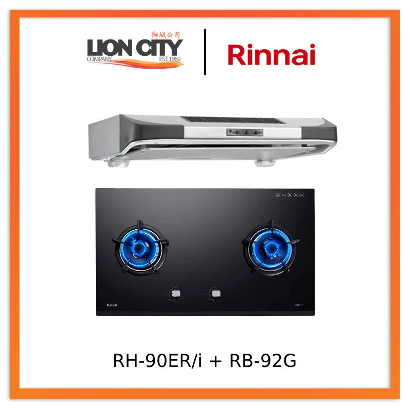 Rinnai RH-90ER/i (MS,G,S) Cooker Hood + RB-92G Gas Hob