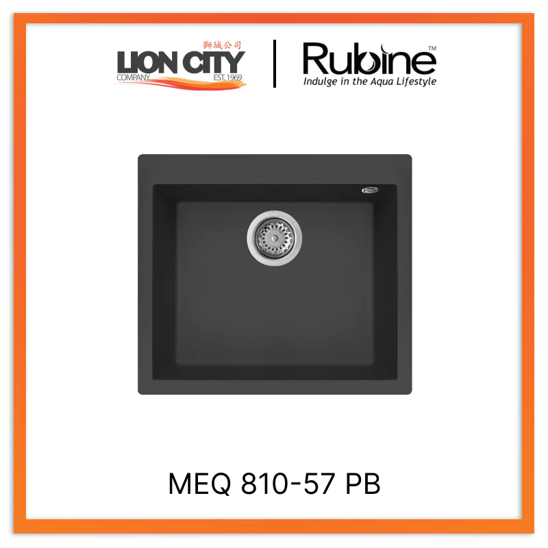 Rubine 1 Bowl Inset Granite Kitchen Sink MEQ 810-57 PB