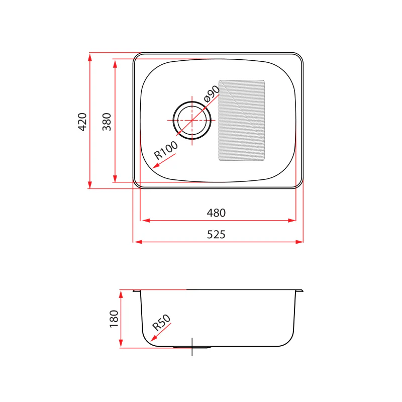 Rubine 1 Bowl Inset Stainless Steel Kitchen Sink BMX 610 - Image 4