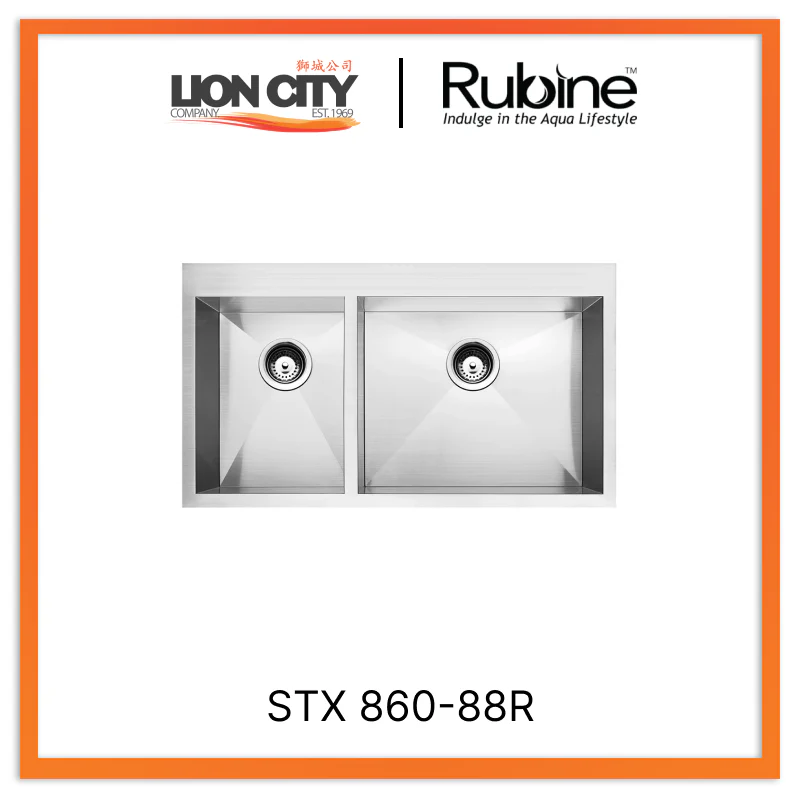 Rubine 1¾ Bowl Inset Stainless Steel Kitchen Sink STX 860-88R