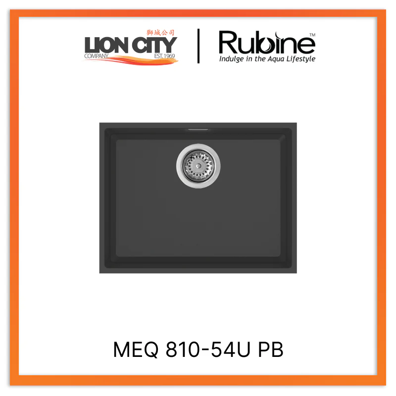 Rubine 1 Bowl Undermount Granite Kitchen Sink MEQ 810-54U PB